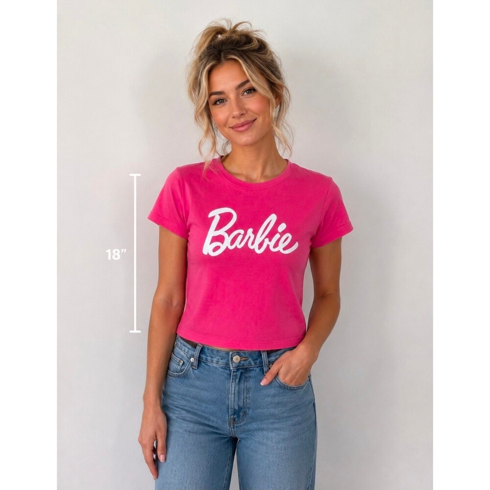 Barbie Pink Cropped T-Shirt size small